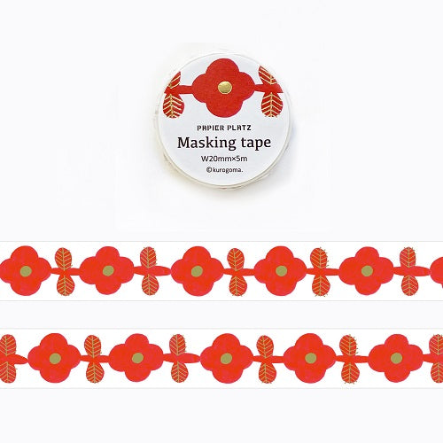 kurogoma./ Washi Tape with gold foil -Flowery 52-031