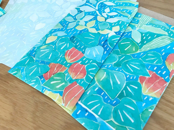 mariya arai / Letter Writing Set -Rain and Chinese lantern plant