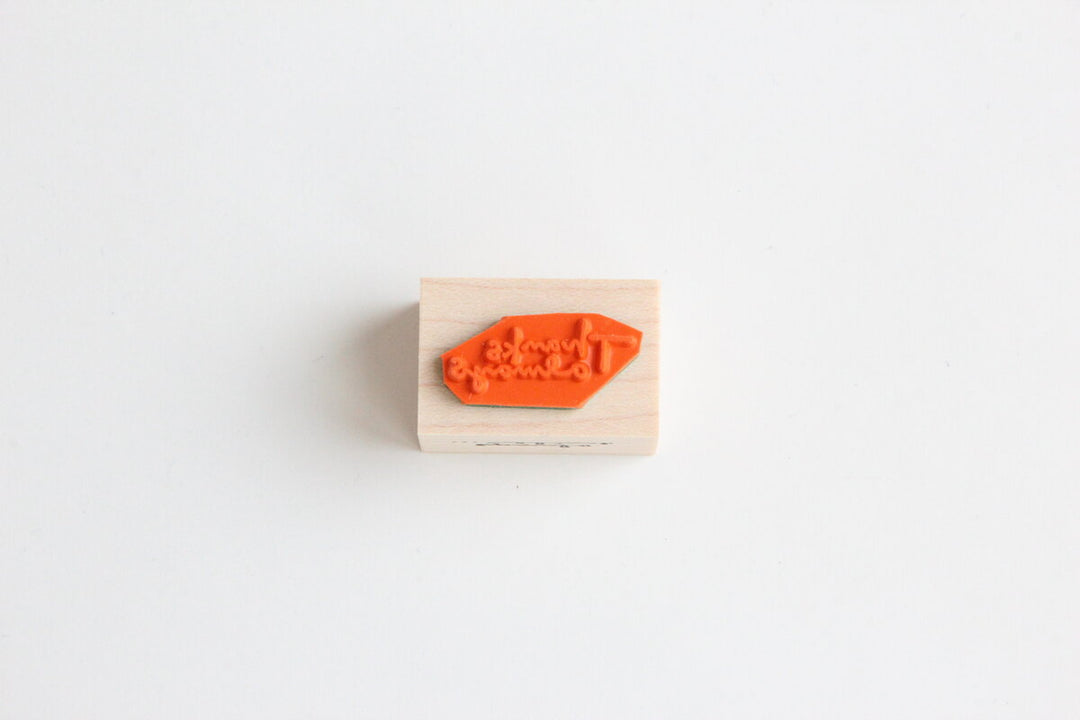 always smile... / Rubber Stamp -Handwritten font "Thanks always"