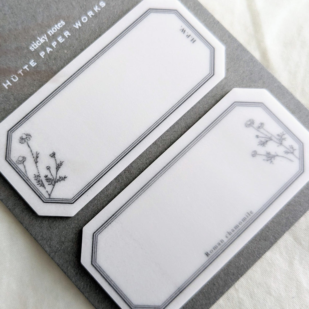 Hutte Paper Works / Die-cut transparent sticky note -Chamomile1/Chamomile2/Wreath/Olive