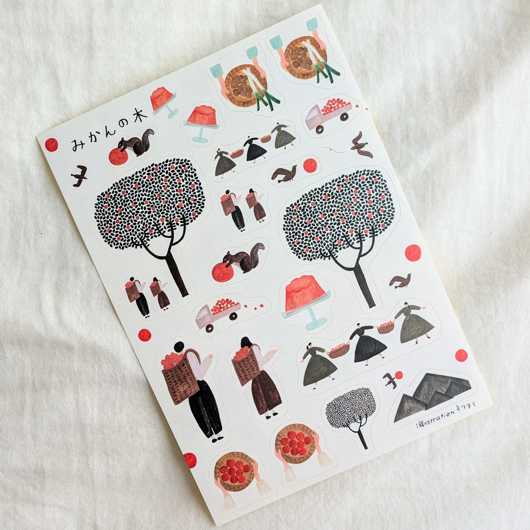 Necktie / Sticker Sheet -Mandarin tree