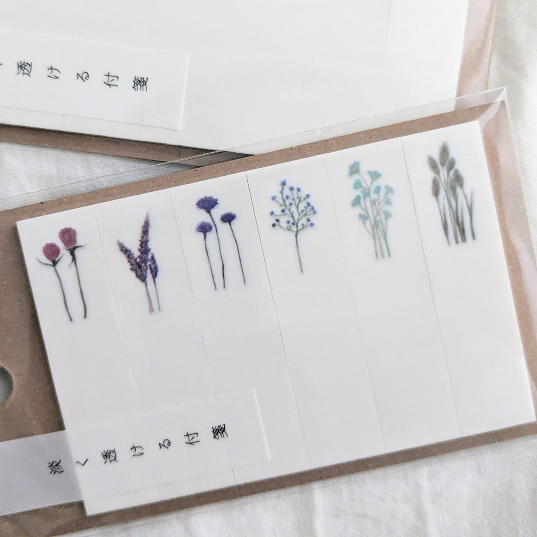 Pale transparent sticky note -dried flowers Marker-B K-AWAD-1-06