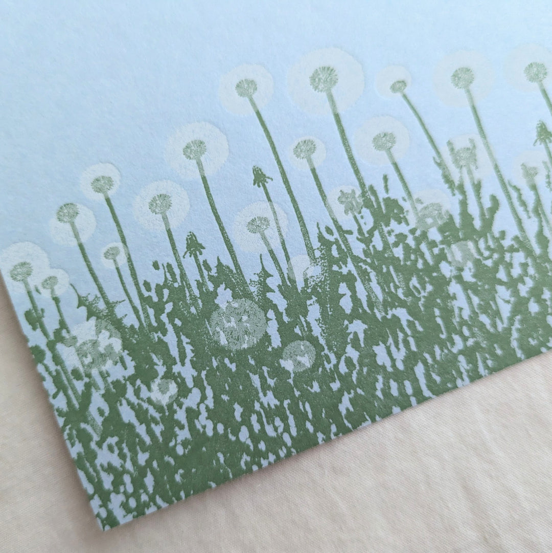 knoten letterpress / ポストカード 綿毛 水色