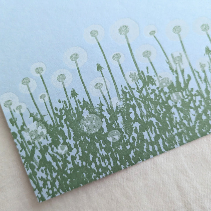 knoten letterpress / ポストカード 綿毛 水色