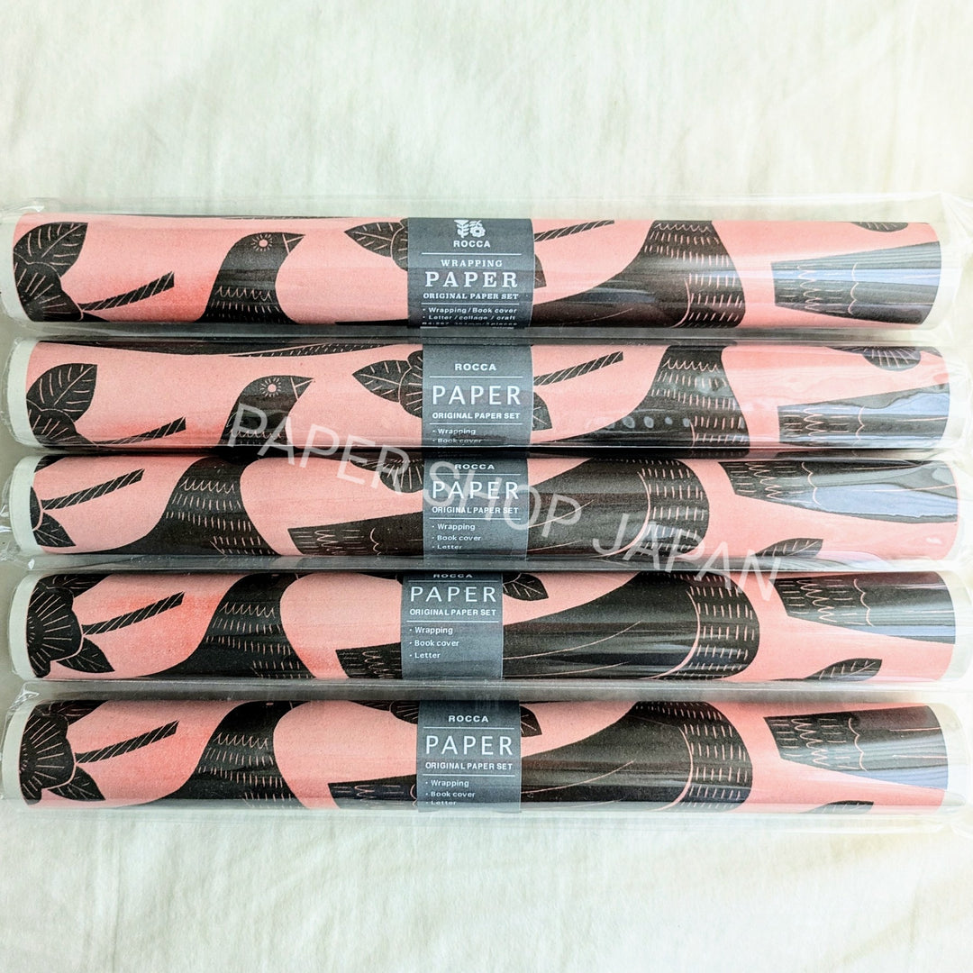 ROCCA / Wrapping paper - BLACK BIRD and FLOWER