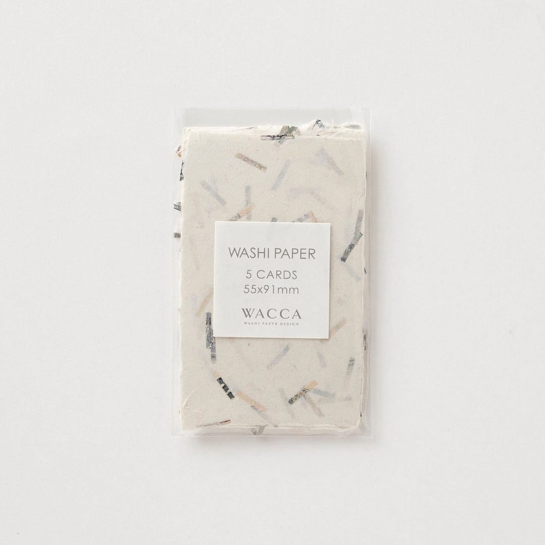 WACCA Handmade deckle edged washi paper card /with Banknote Chip BU36