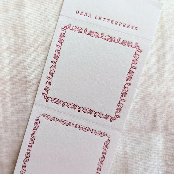 OEDA LETTERPRESS / 3pattern labelbook mini Red