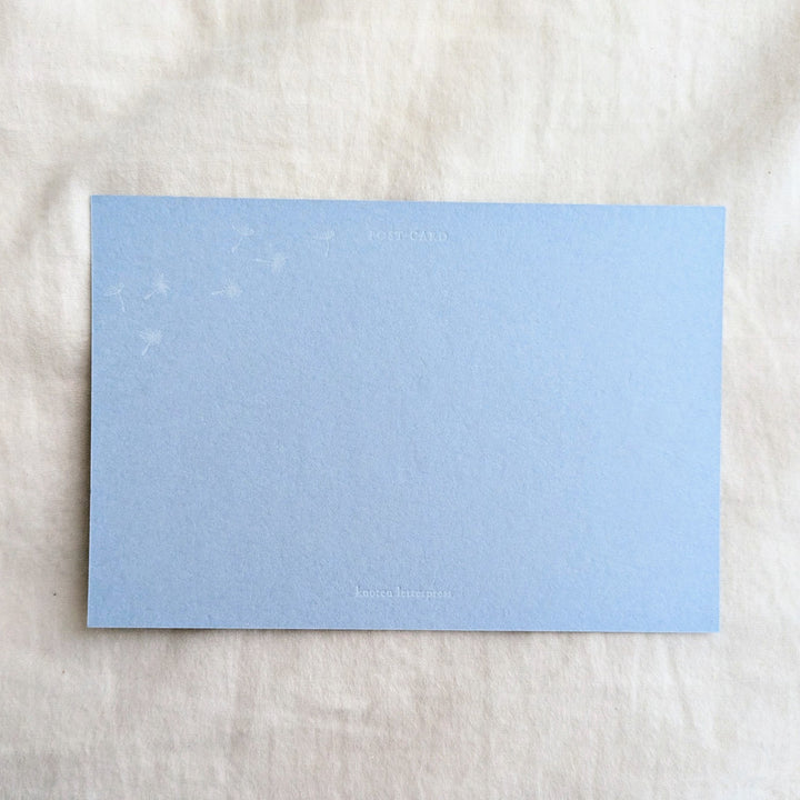 knoten letterpress / ポストカード 綿毛 水色