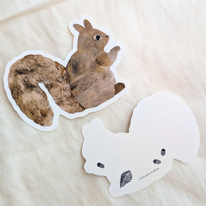 Itsuko Naka / Die-cut card -Squirrel