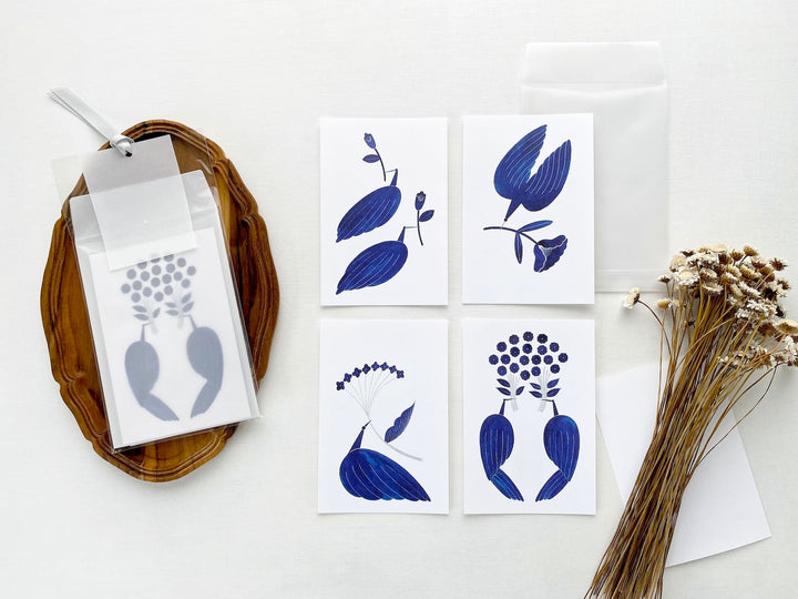 Letter Set -bird and flower in blue to_pa10