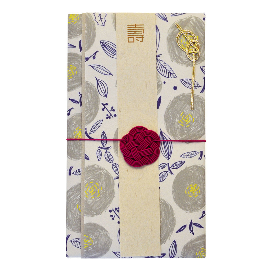 Celebratory Envelope -Gray Round Flowers