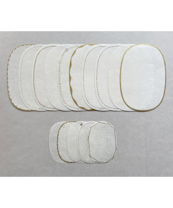 Letter Paper -Oval shaped Washi paper (10 Sheets + 5 Small Sheets)