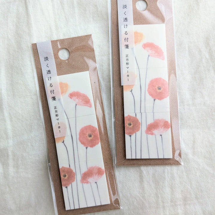 Pale transparent sticky note marker -Poppy KAWAM102