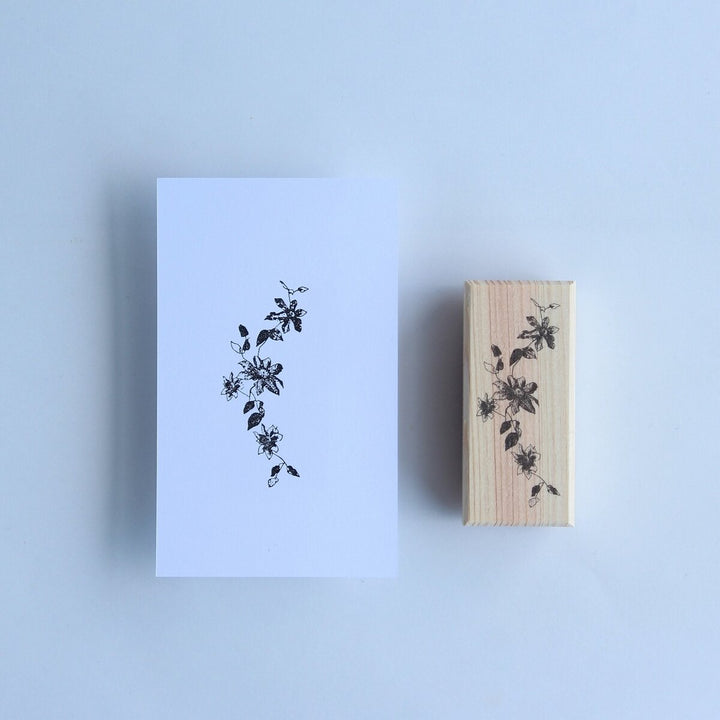 always smile... / Rubber Stamp -Clematis