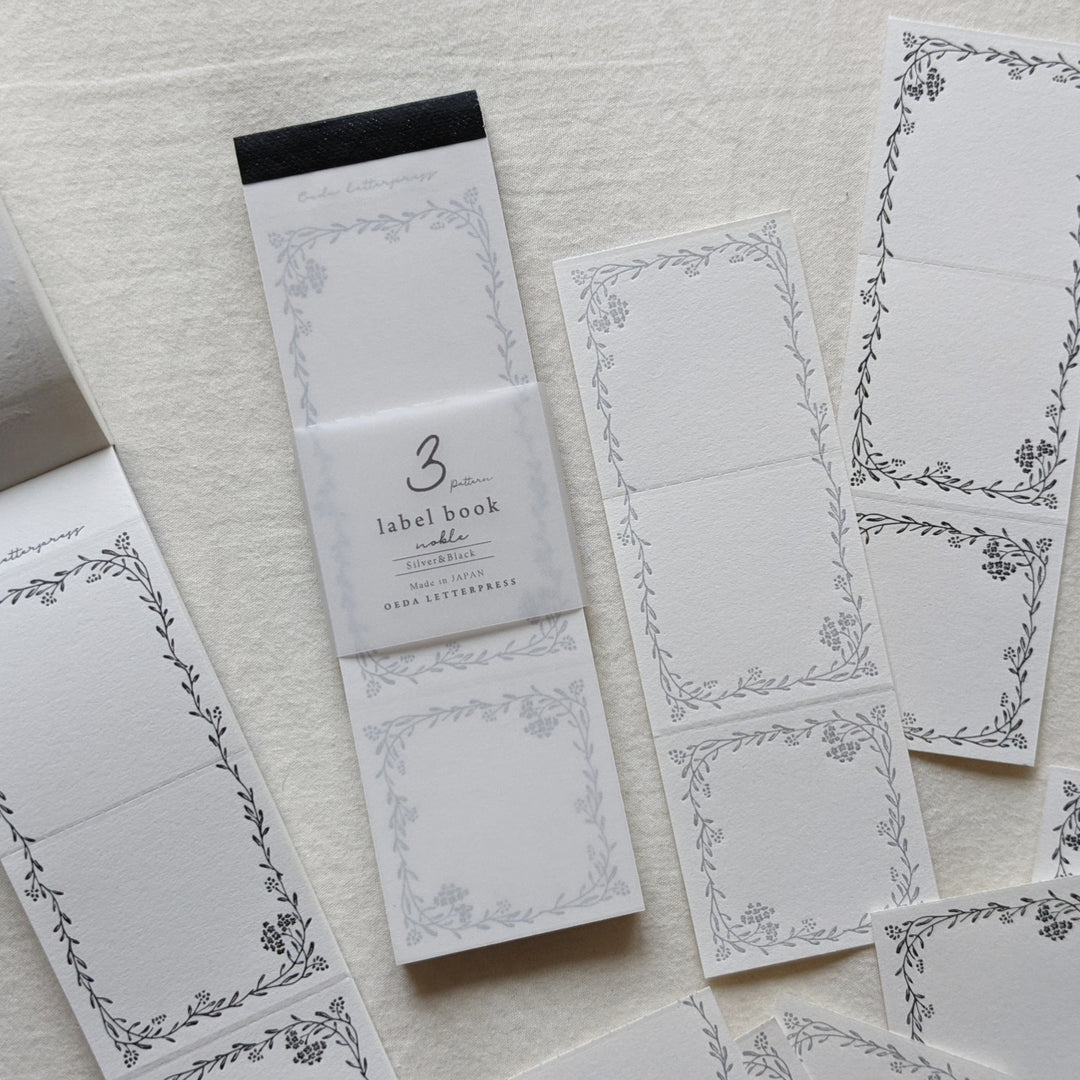 3pattern label book Noble -Silver&Black