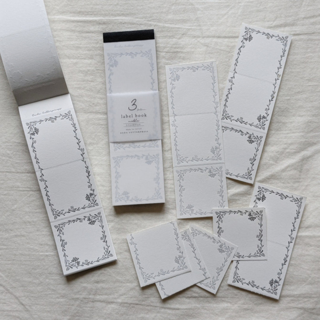 3pattern label book Noble -Silver&Black