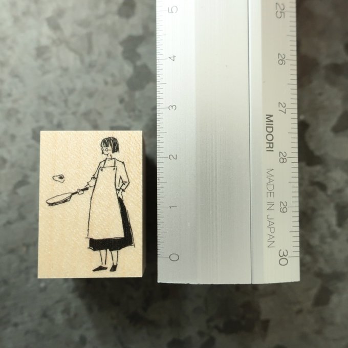 MA7stamp / Rubber Stamp -Fumiko with frying pan