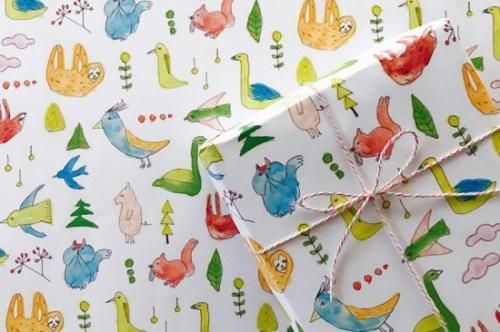 REGARO PAPIRO / Wrapping Paper -Leisurely animals [5 sheets]