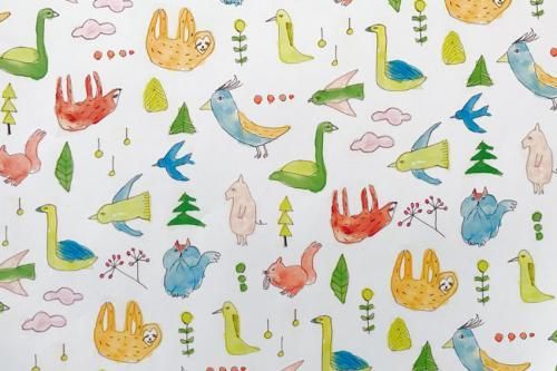 REGARO PAPIRO / Wrapping Paper -Leisurely animals [5 sheets]