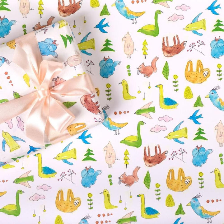 REGARO PAPIRO / Wrapping Paper -Leisurely animals [5 sheets]