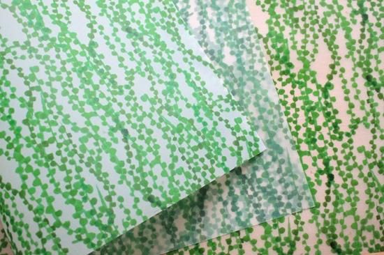 REGARO PAPIRO / Wrapping Paper -Tracing paper Green necklace A3 [4 sheets]