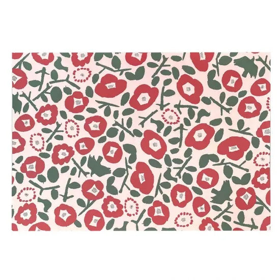 REGARO PAPIRO / Wrapping Paper -Camellia and birds /Pink [5 sheets]