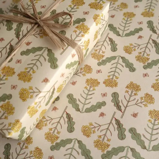 REGARO PAPIRO / Wrapping Paper -Rape blossoms /Beige [5 sheets]