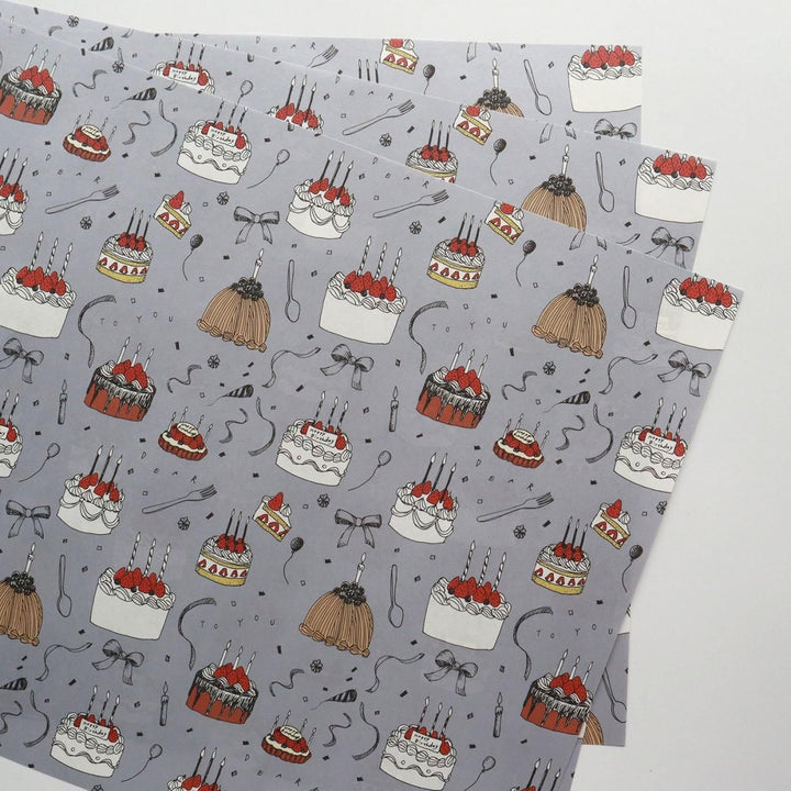 REGARO PAPIRO / Wrapping Paper -12th Anniversary Birthday Pattern [5 sheets]