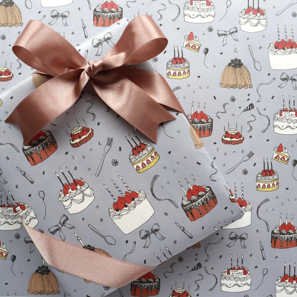 REGARO PAPIRO / Wrapping Paper -12th Anniversary Birthday Pattern [5 sheets]