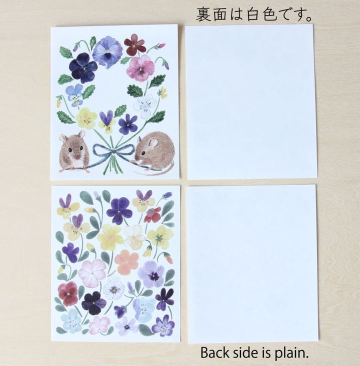 4legs / Mini letter writing set <Field mice and flowers >