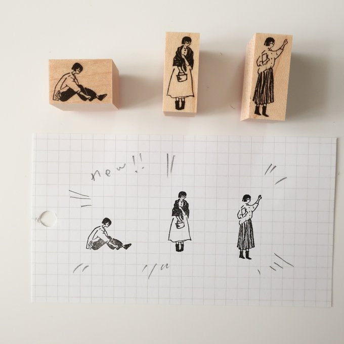 MA7stamp / Rubber Stamp -Fumiko with a shawl