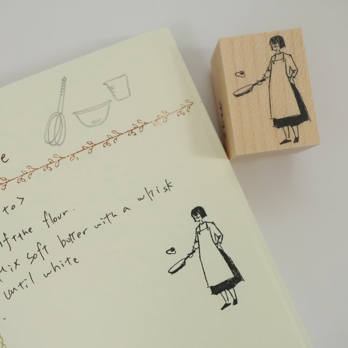 MA7stamp / Rubber Stamp -Fumiko with frying pan