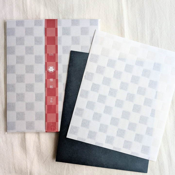 Tsujitoku / Japanese Kaishi Paper (Watermarked) -Ichimatsu Checkered Pattern