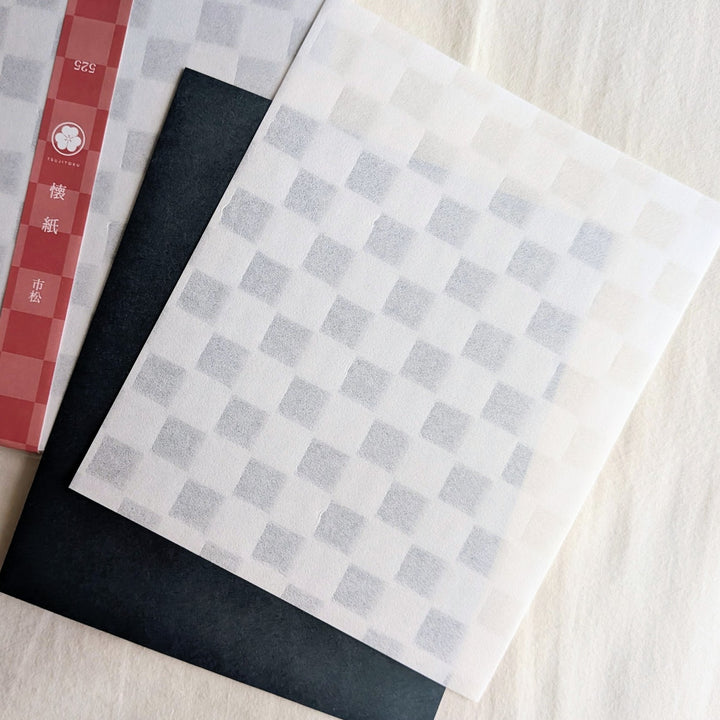 Tsujitoku / Japanese Kaishi Paper (Watermarked) -Ichimatsu Checkered Pattern