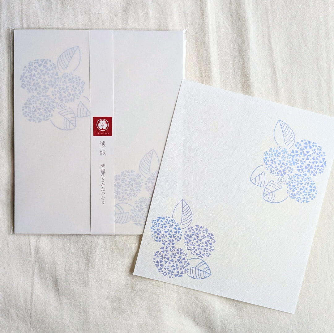 辻徳 / イラスト入り懐紙 紫陽花とかたつむり