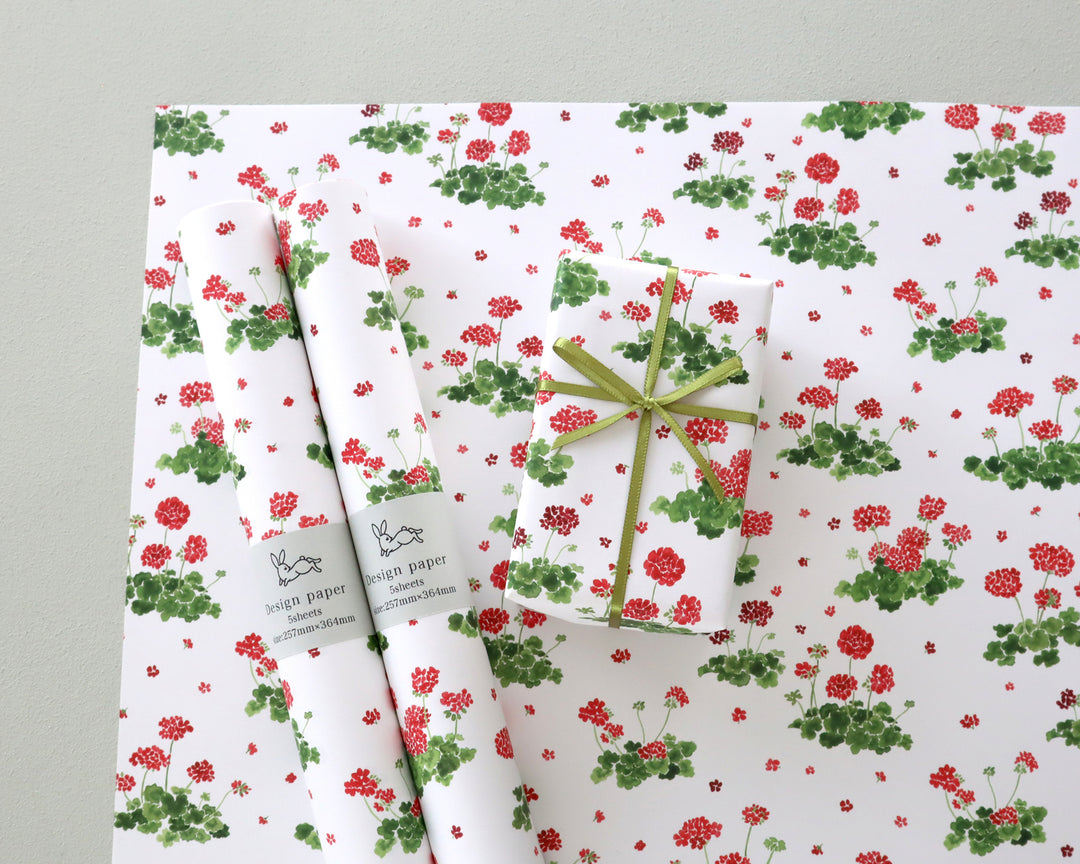 harukazeiro / Wrapping Paper -red geranium