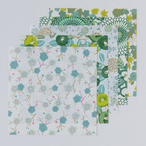 SHOGADO / Patterned Washi Paper (Origami) -Green 29243