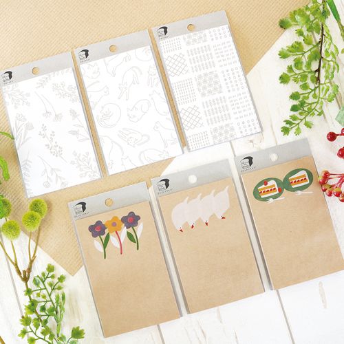 Sticky Note -[White and Kraft] flowers and plants KSHI101