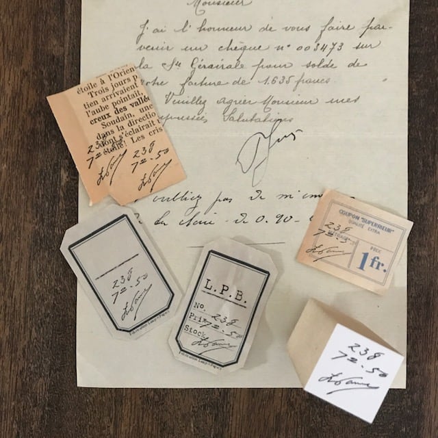Lamp x Paperi Brocante / Original rubber stamp #1  (handwritten)