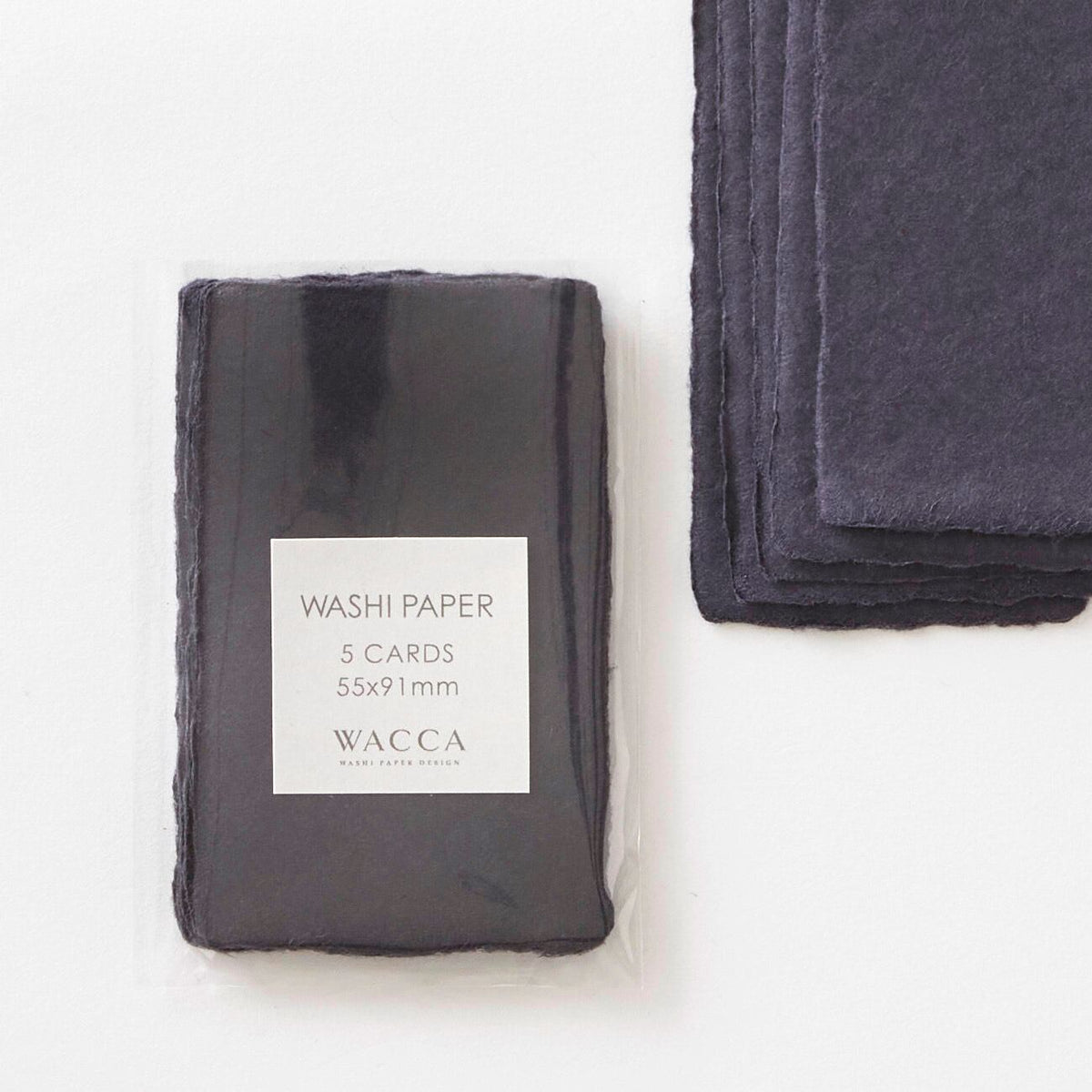 Wacca Paper WACCA Handmade deckle edged washi paper card /NAVY BU34 – PAPER SHOP JAPAN