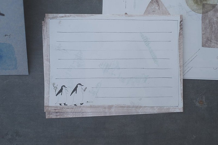 Jun Sasaki Letter Set -Rhinoceros/Penguin/Racoon