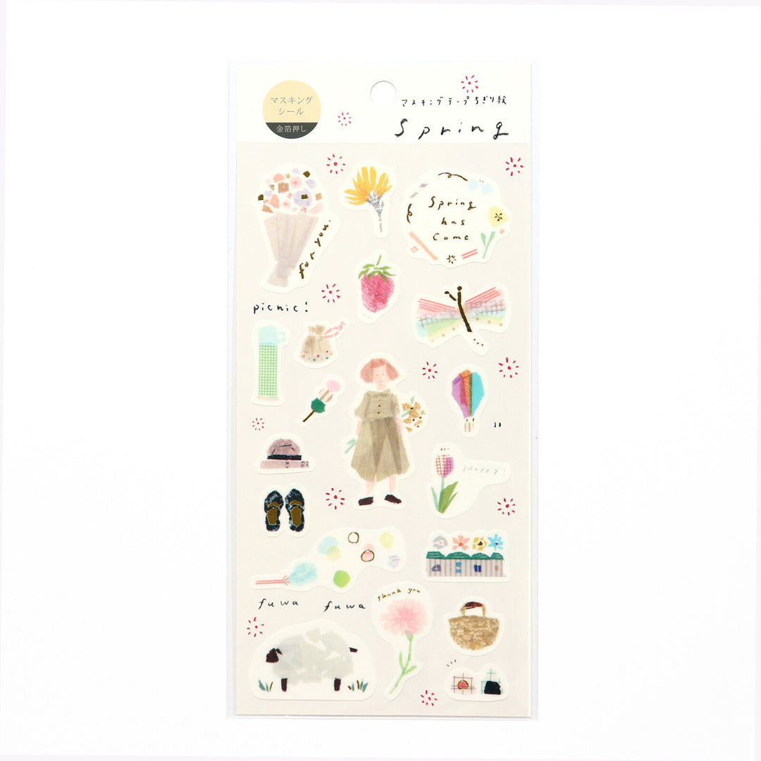 Miki Tamura / Masking Sticker -Spring [gold foil]