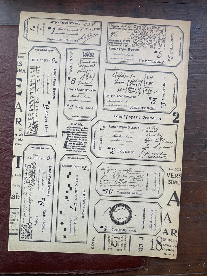 Lamp x Paperi Brocante / Stamp collage Washi tape (Sheet type)