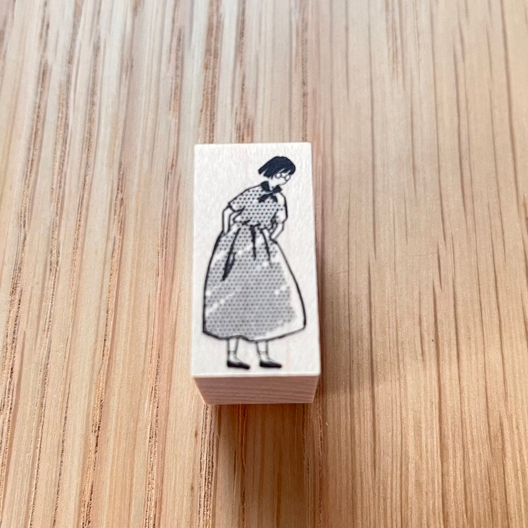 MA7stamp / Rubber Stamp -Fumiko with polka dots