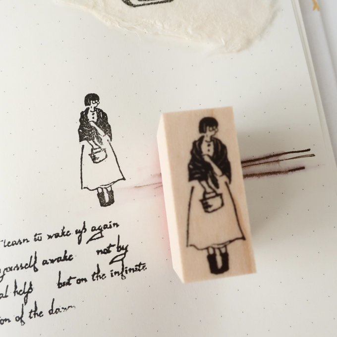 MA7stamp / Rubber Stamp -Fumiko with a shawl