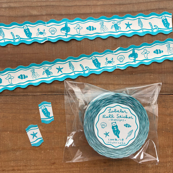 Itsuko Naka / Wavy Labeler Rolled sticker  -Life by the Sea