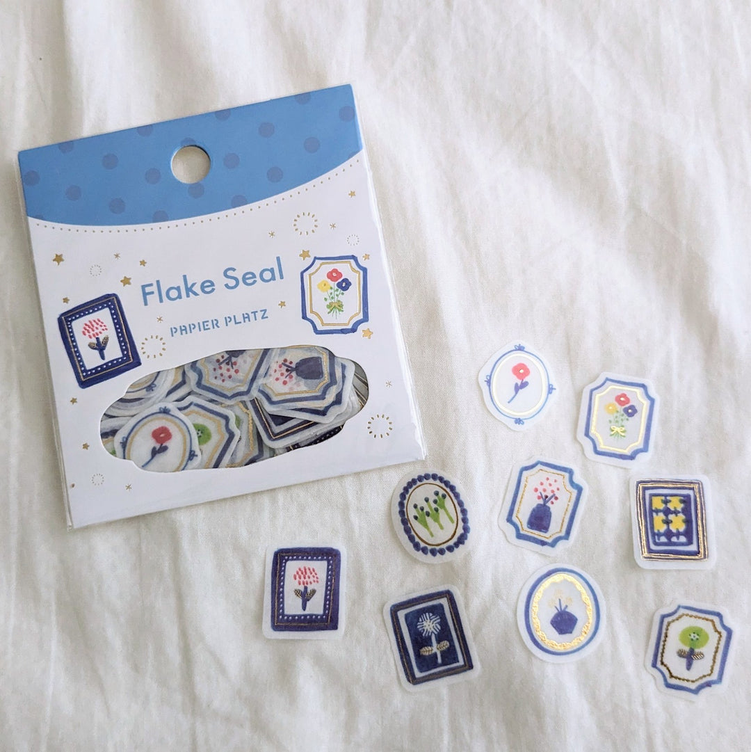 kurogoma./Flake Seals with Gold Foil Blue 53-001