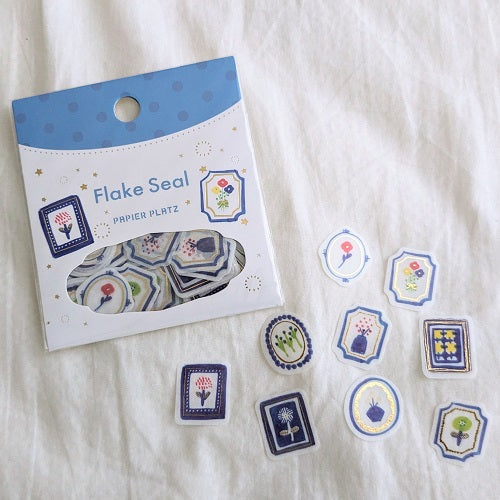 kurogoma./Flake Seals with Gold Foil Blue 53-001