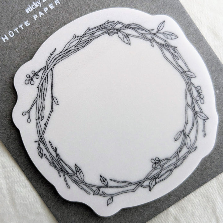 Die-cut transparent sticky note -Chamomile1/Chamomile2/Wreath/Olive