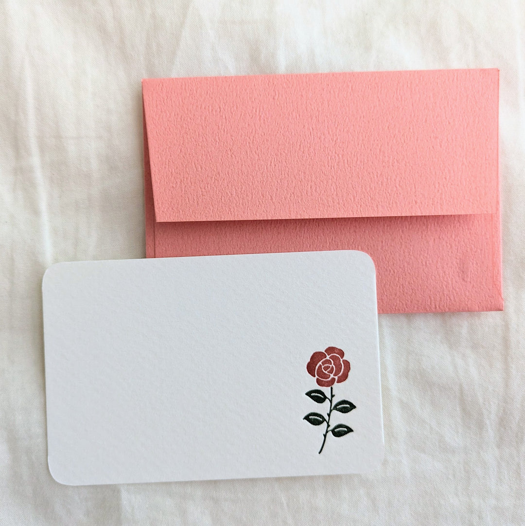 mois et fleurs / Mini Message Cards -rose MOF-110
